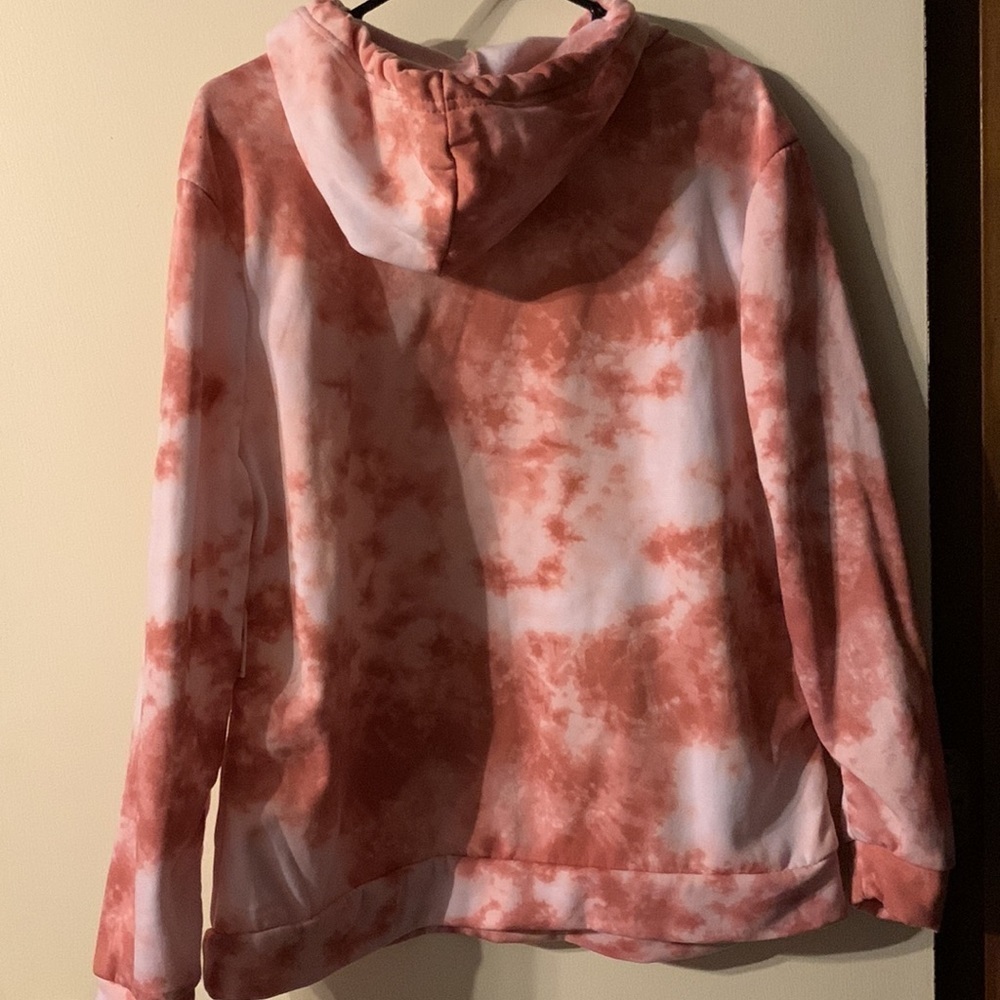 Tie Dye Hoodie.Bobbie Brooks. NWT  Pink and white Machine wash tumble dry. - Picture 2 of 4